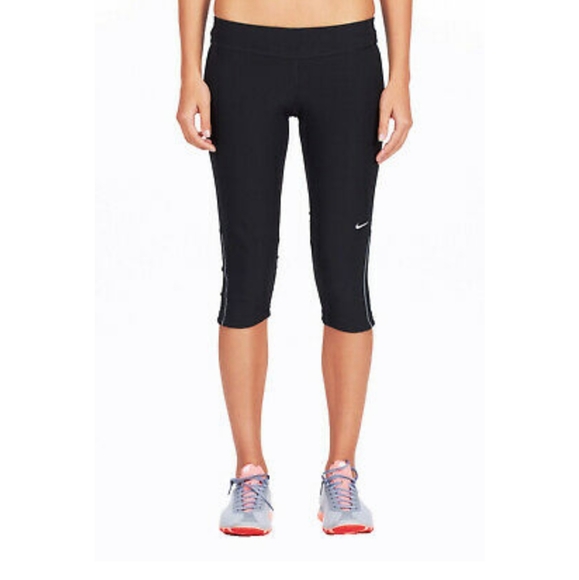 Nike Pants - Nike dri-fit filament running capri legging black drawstring back zipper pocket‎